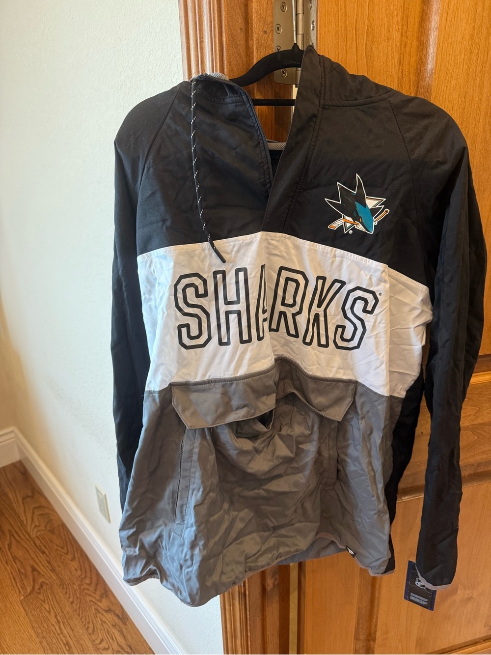 Sharks Windbreaker Jacket - Black/White/Gray